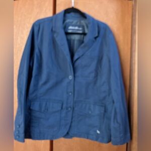 Eddie Bauer (Size 18) Legend Wash Cotton Stretch Blazer Jacket Classic Blue